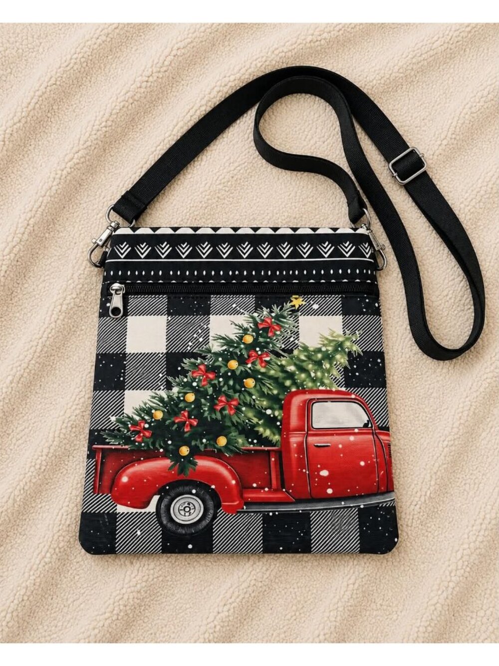 Christmas Red Truck Crossbody Bag